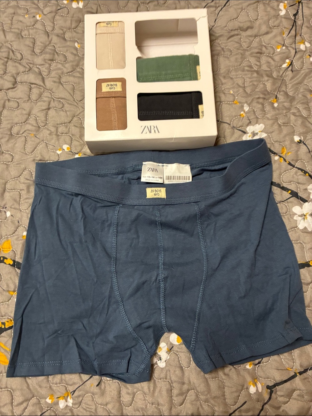 Zara Boys Boxer Briefs Pack - Blue, Green, Beige, Black
